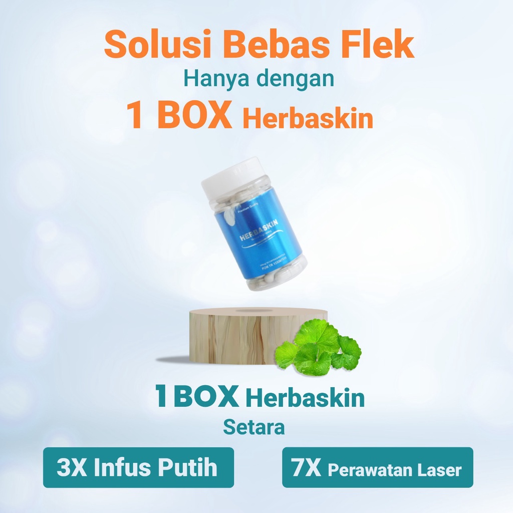 Jual HERBASKIN ORI 50 Kapsul Suplemen Pemutih Kulit Seluruh Tubuh