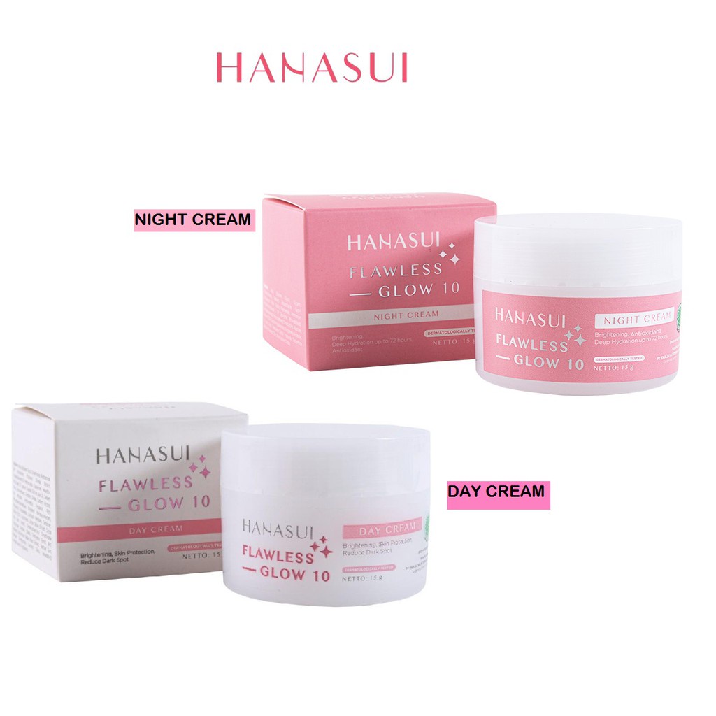 Jual HANASUI Flawless Glow 10 Day Cream Night Cream 15g Shopee