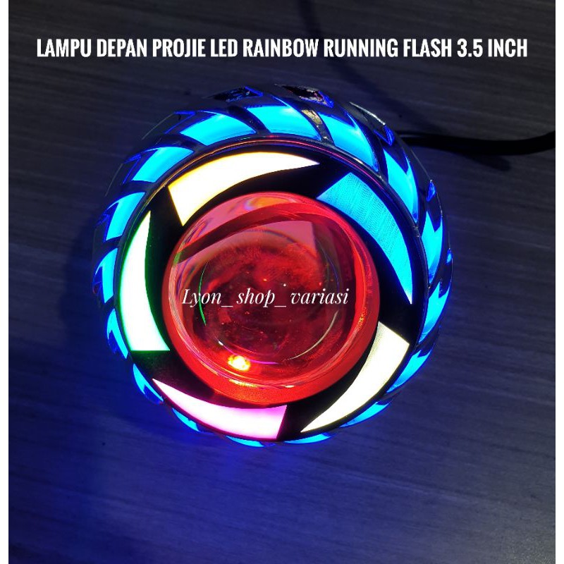 Jual Lampu Depan Projie Led Ae Rainbow Flash Running Inch Shopee