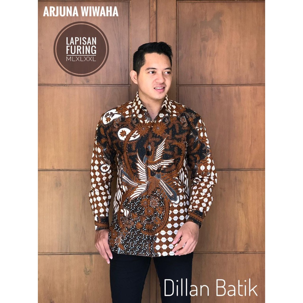 Jual Arjuna Wiwaha Dillan Kemeja Batik Pria Solo Lengan Panjang Pendek