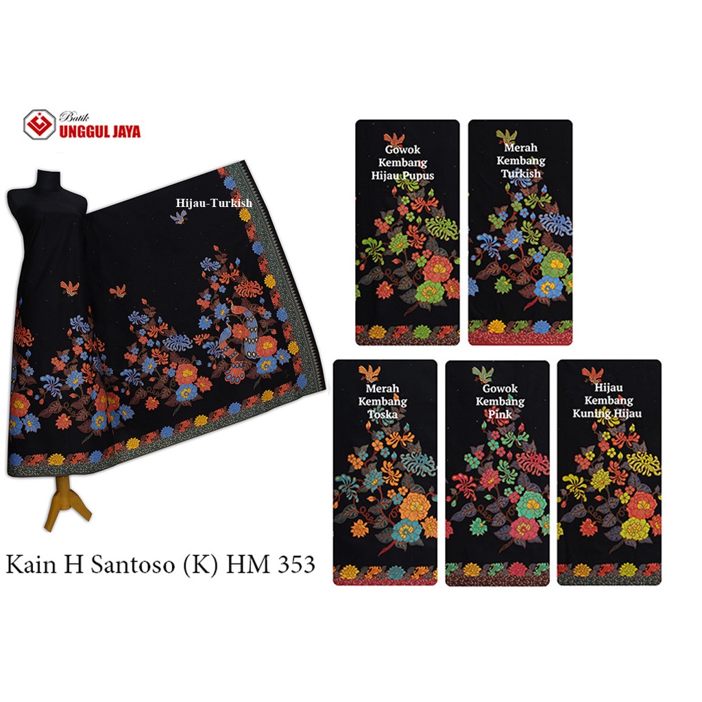 Jual Kain Batik Unggul Jaya Putri Jelita H Santoso Hitam Manis 353