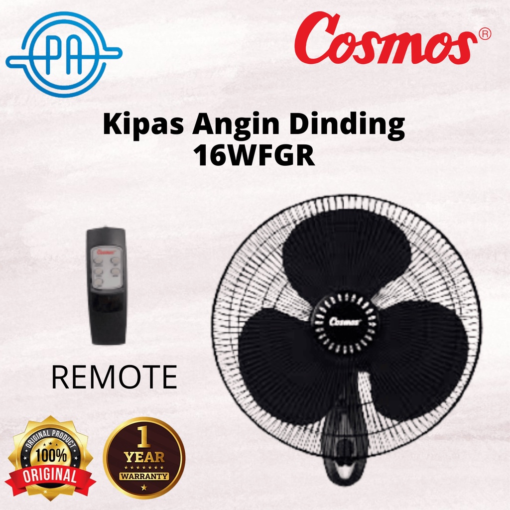 Jual Kipas Angin Dinding Wall Fan Remote Cosmos Wfgr Wfgr Full