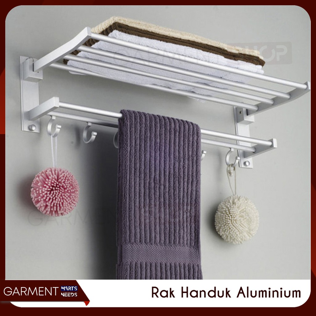 Jual Rak Handuk Kamar Mandi Gantungan Dinding Toilet Alumunium