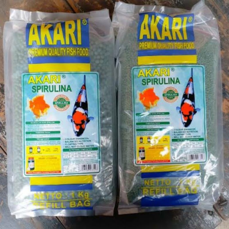 Jual Akari Spirulina Refill Kg Mm Mm Pelet Pakan Ikan Hias Koi Koki