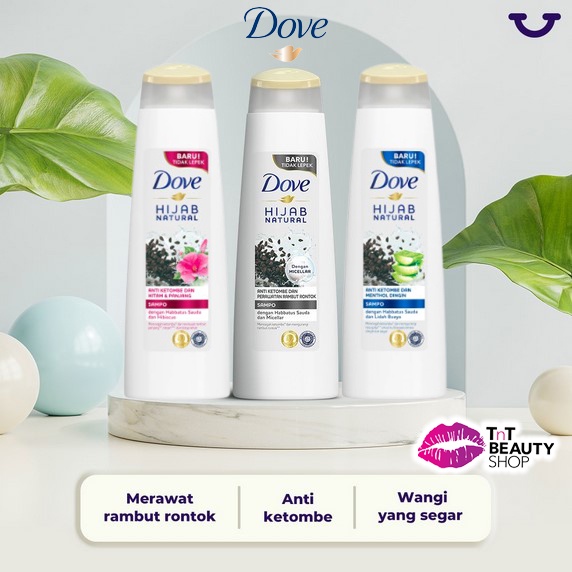 Jual Dove Shampoo Hijab Natural Anti Ketombe Rambut Hitam Panjang