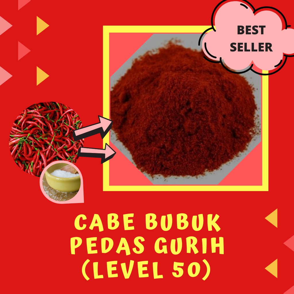 Jual Bubuk Cabe Halus Super Extra Pedas Asin Gurih Rasa Daun Jeruk Aida