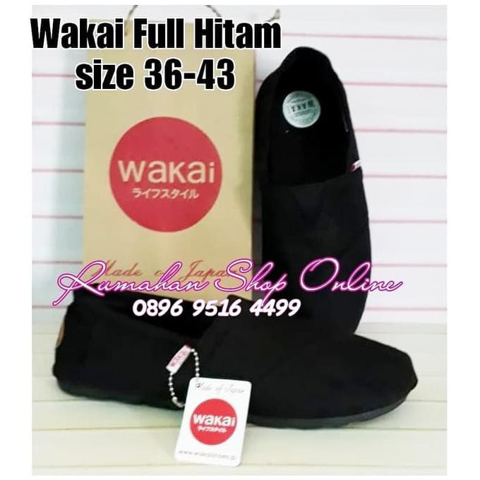 Jual D J K Sepatu Slip On Wakai Wakai Full Hitam Wakai Full