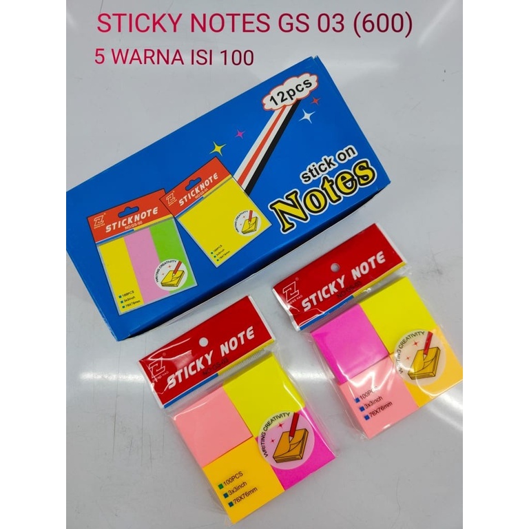 Jual Sticky Note Kertas Philos Stick Note Kertas Warna Isi 100 Lembar