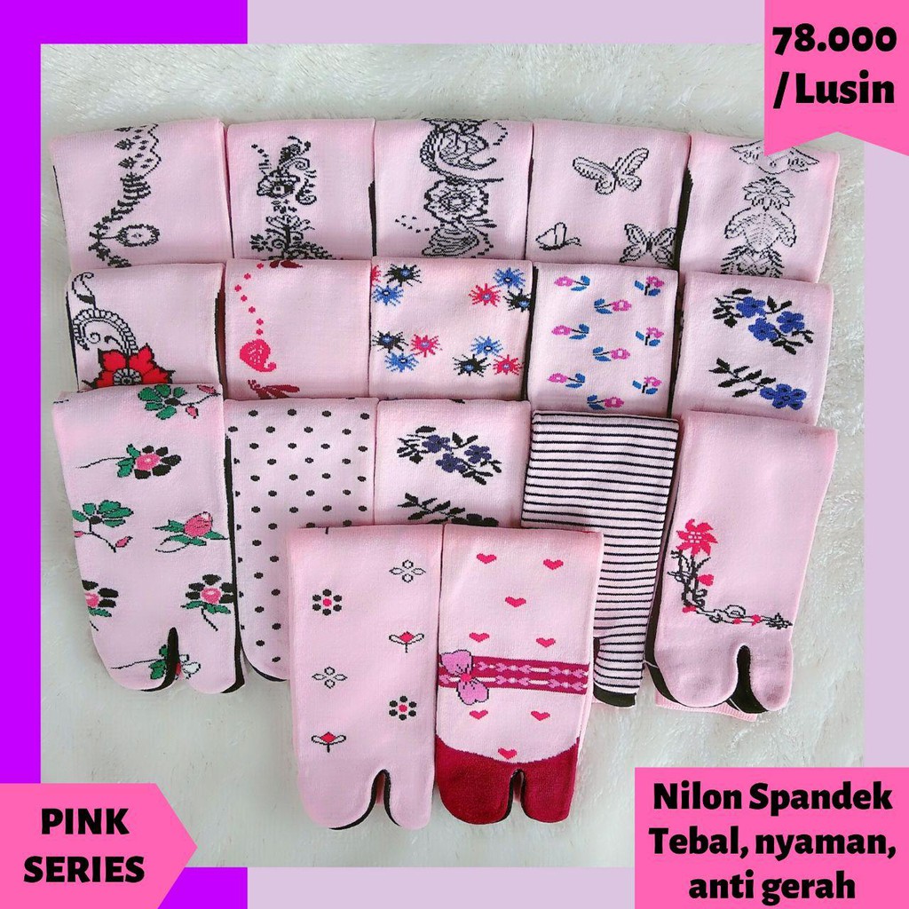 Jual Pasang Kaos Kaki Jempol Muslimah Motif Seri Warna Telapak