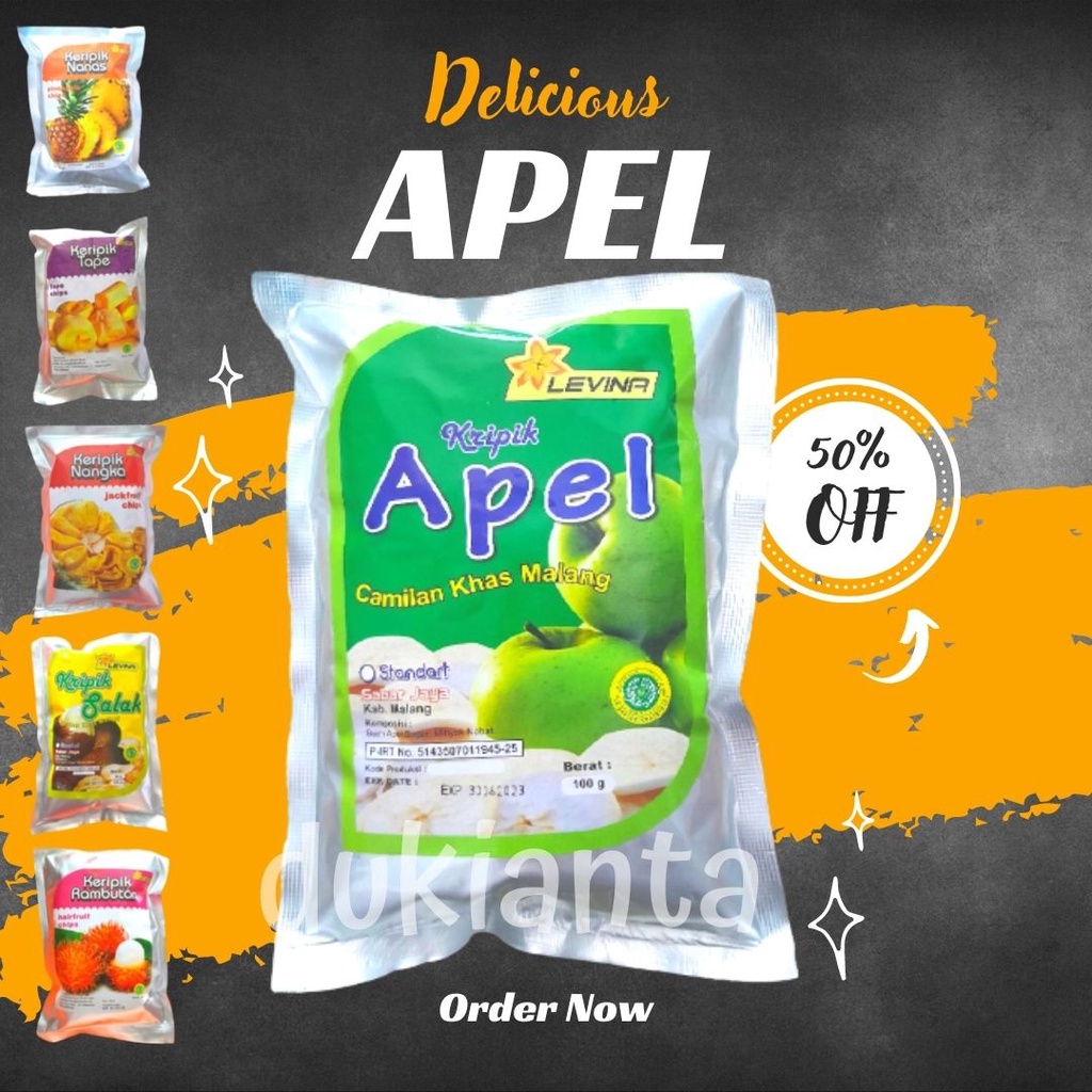 Jual Keripik Kripik Buah Apel Gram Kualitas Super Cemilan Khas