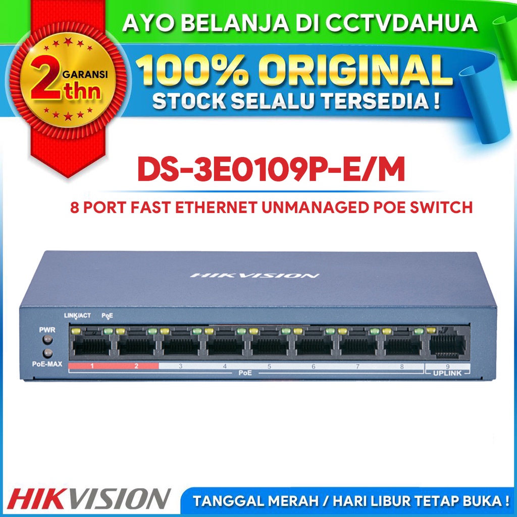 Jual Hikvision Ds E P E M Port Unmanaged Poe Switch Bergaransi