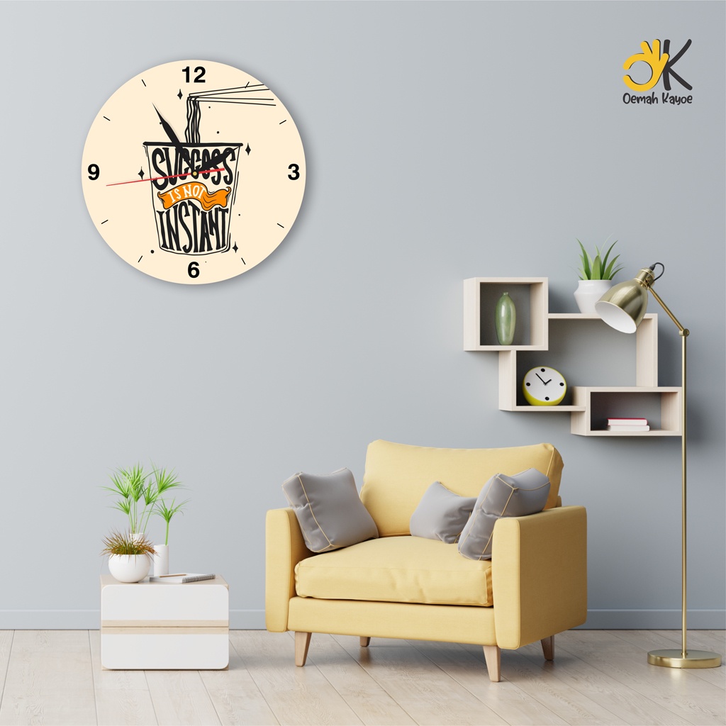 Jual JAM DINDING QUOTE MOTIVASI MINIMALIS WALL CLOCK KAMAR MOTIVATION