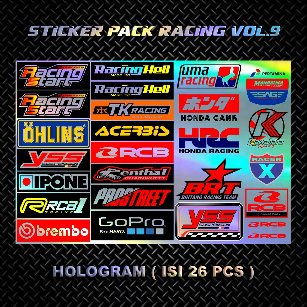 Jual STICKER RACING HOLOGRAM STIKER PACK STIKER MOTOR Shopee