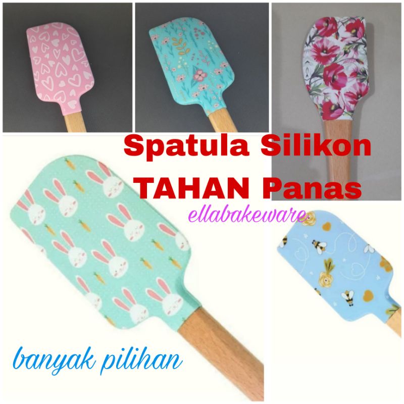 Jual Spatula Silikon Motif Tahan Panas Solet Foodgrade Pengaduk Adonan