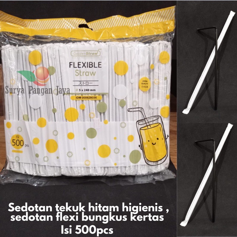 Jual Straw Sedotan Bungkus Kertas Isi 500pcs Plastik Steril Flexible