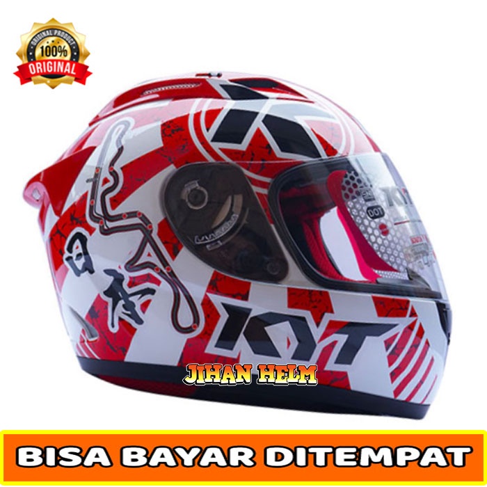 Jual Helm Kyt Helm Full Face Kyt Rc Motif Rc Seven White Red