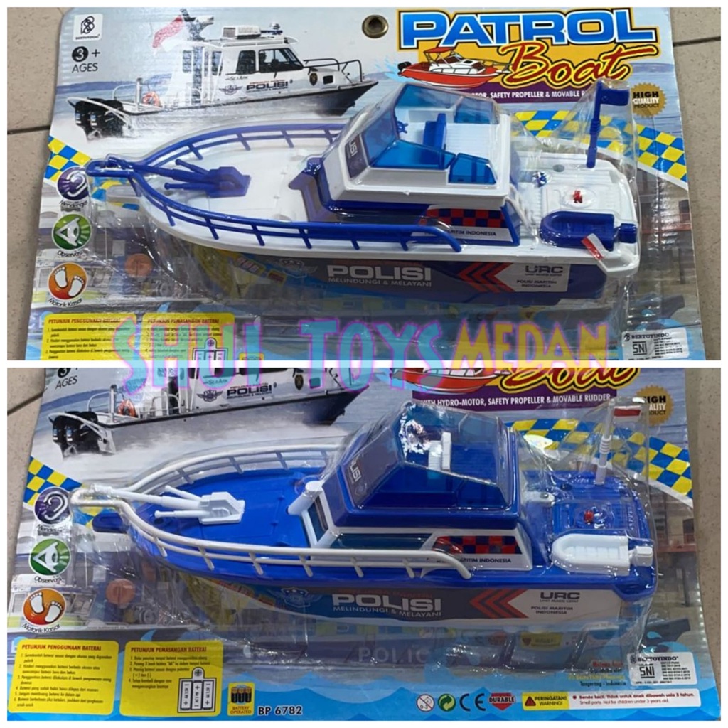 Jual Mainan Perahu Kapal Laut Polisi Patrol Boat Speed Bisa Jalan Di