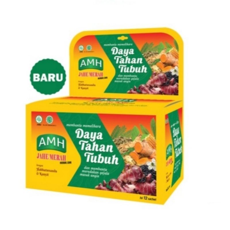 Jual Amh Jahe Merah Herbal Cair Daya Tahan Tubuh Box Isi Sachet