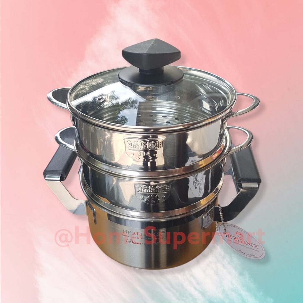 Jual BIMA HERITANCE SAUCEPOT 18 CM TUTUP KACA GAGANG HANDLE HITAM