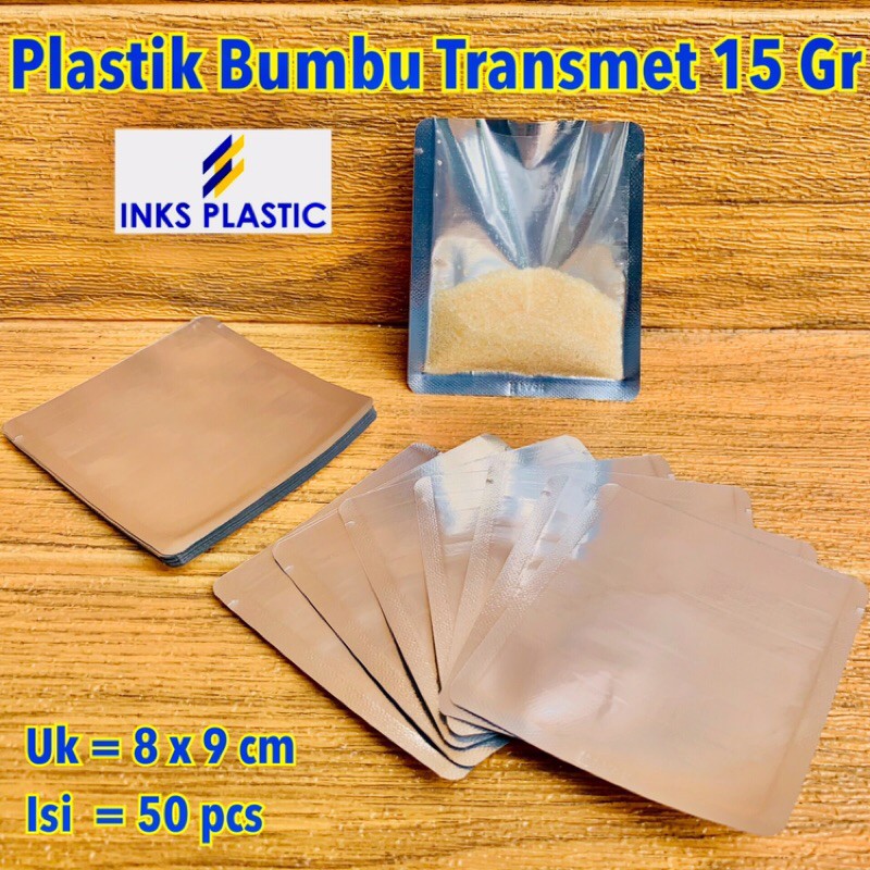 Jual PLASTIK KEMASAN SACHET BUMBU TRANSMETZ 15 GRAM 50 PCS Shopee