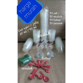 Jual Cup Agar Jelly Polos 60 Ml 90 Ml 100 Set 50 Wadah 50