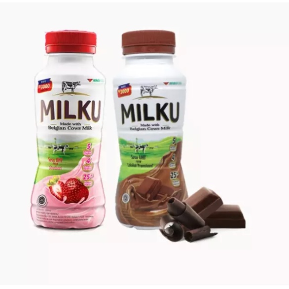 Jual Susu Milku UHT Botol 200ml Coklat Strawberry Shopee Indonesia