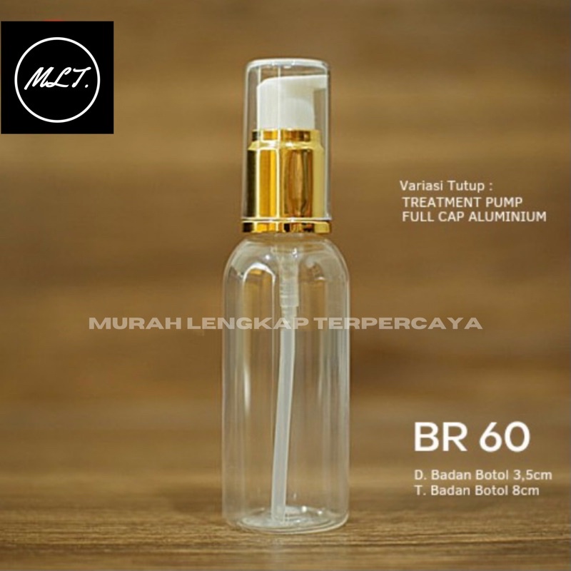 Jual Botol Treatment Pump Ml Gold Full Cap Botol Ml Clear Pump