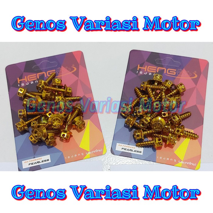 Jual Baut Probolt Body Gold Flower Heng Original Thailand Honda Yamaha