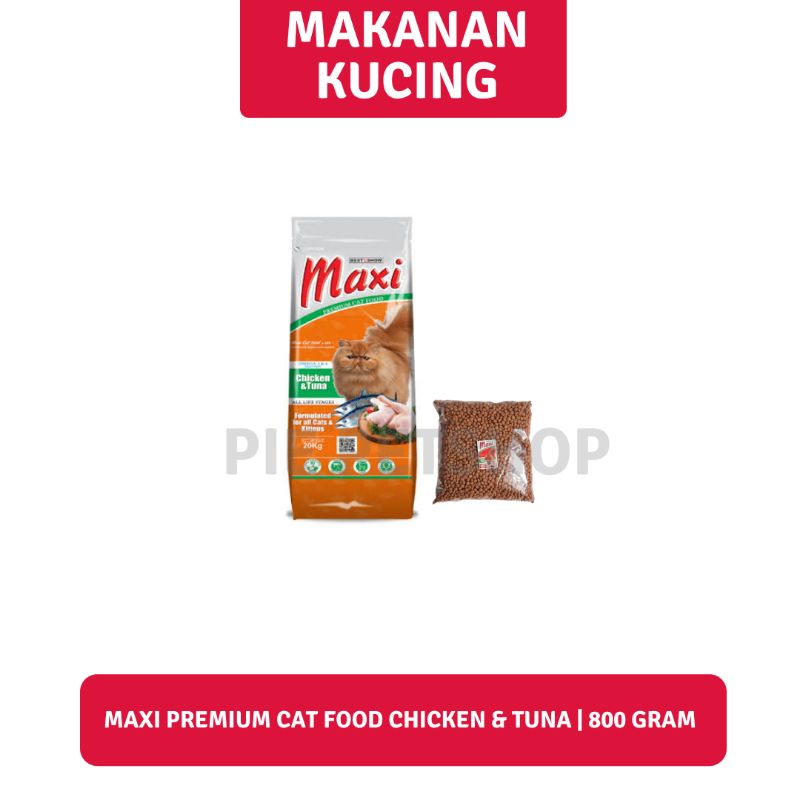 Jual Makanan Kucing Maxi Premium Cat Food Chicken Tuna Repack