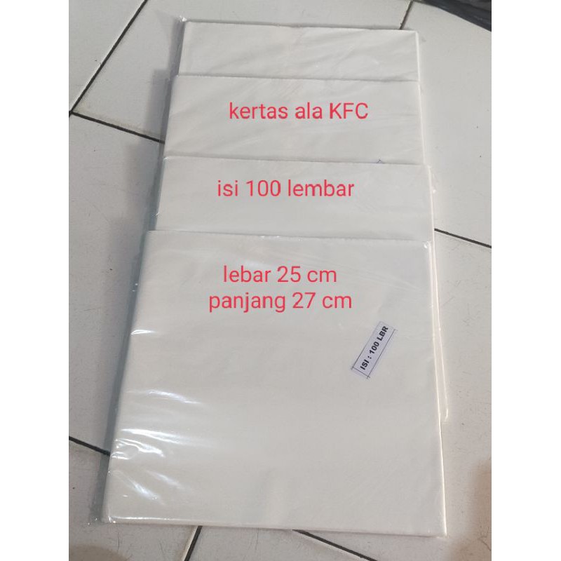 Jual KERTAS NASI KFC MCD KERTAS BURGER KEBAB KERTAS BUNGKUS NASI