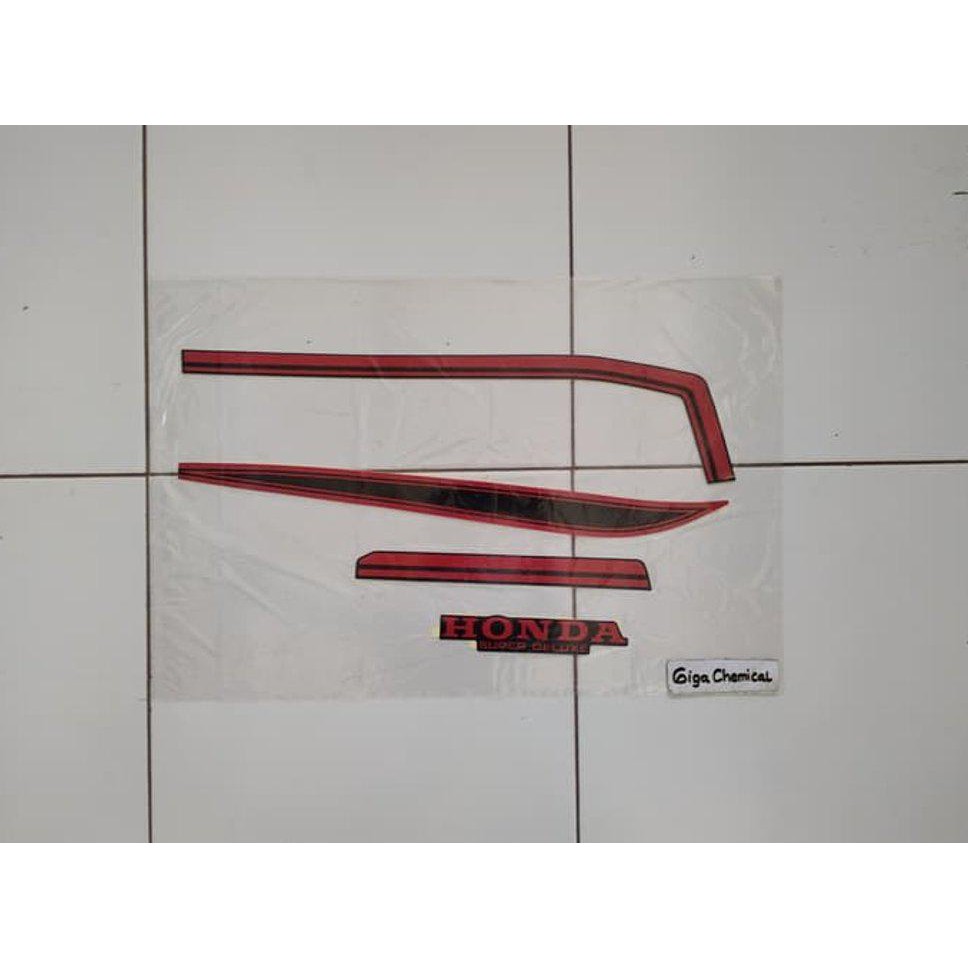 Jual Cutting Striping Sticker Honda Gl Hitam Lis Merah