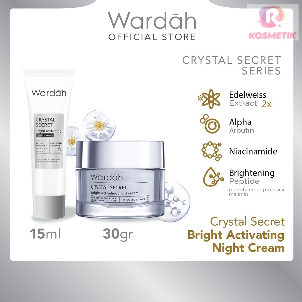 Jual Wardah Crystal Secret Bright Activating Night Cream Krim Malam