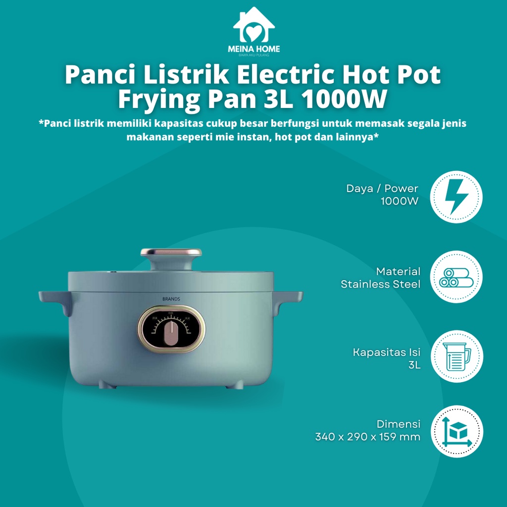 Jual Panci Listrik Elektrik Serbaguna Electric Pan Hot Pot Multifungsi