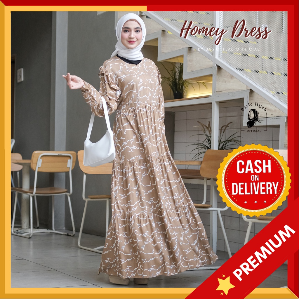 Jual Promo Homey Dress Homey Dress Gamis Katun Premium Almahyra