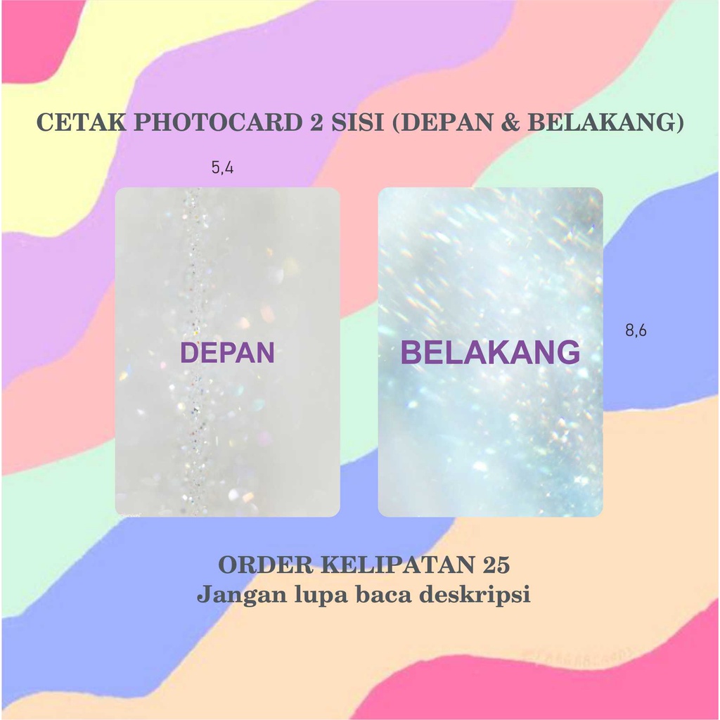 Jual CUSTOM PHOTOCARD CETAK PHOTOCARD 2 SISI KPOP ANIME FREE LAMINATING