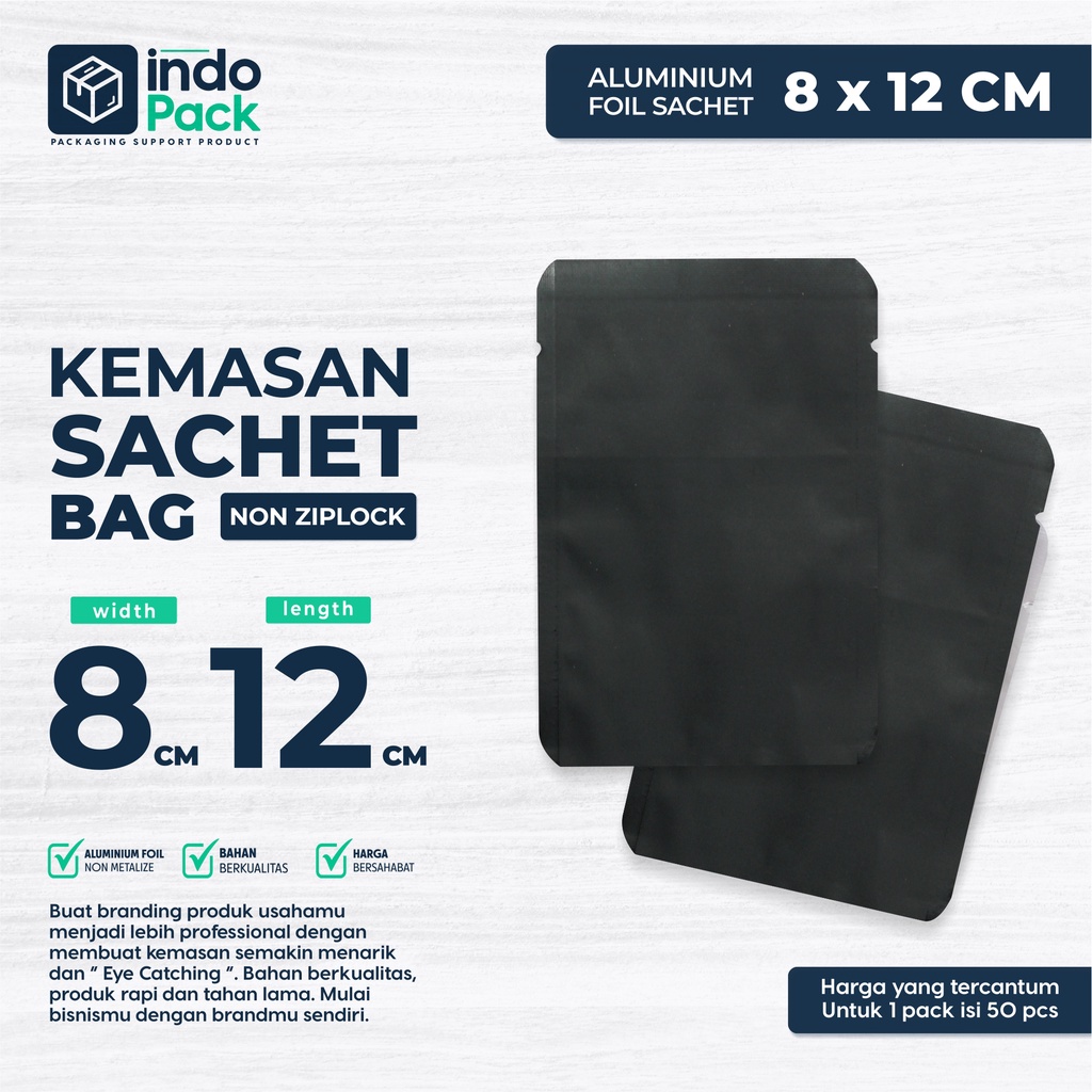 Jual Kemasan Sachet Aluminium Foil Hitam 8 X 12 Cm Kemasan Sachet Bag