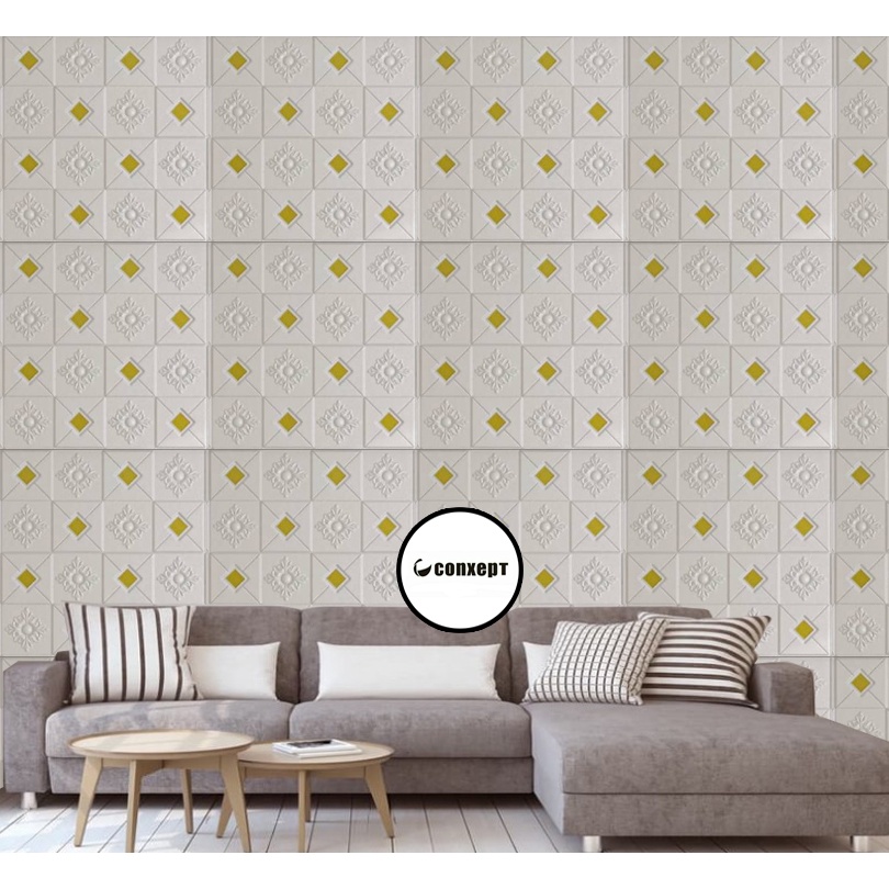 Jual Cx Wallpaper Foam Motif Batik Gold Warna D Bata Wallpaper