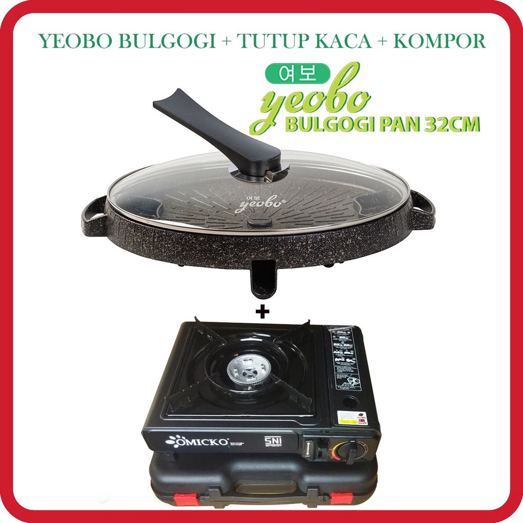 Jual YEOBO BULGOGI PAN 32 CM ALL NEW GRILL PANGGANGAN BBQ TUTUP KACA