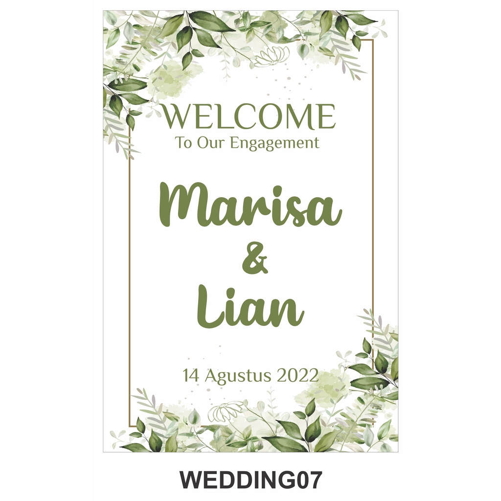 Jual Kreasikayukuu Welcome Sign Papan Nama Wedding Enggament Lamaran