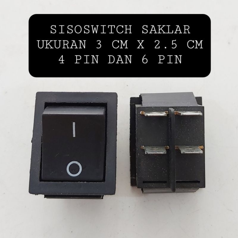 Jual Saklar Power Besar Hitam Kotak 3 CM X 2 5 CM Rocker Switch