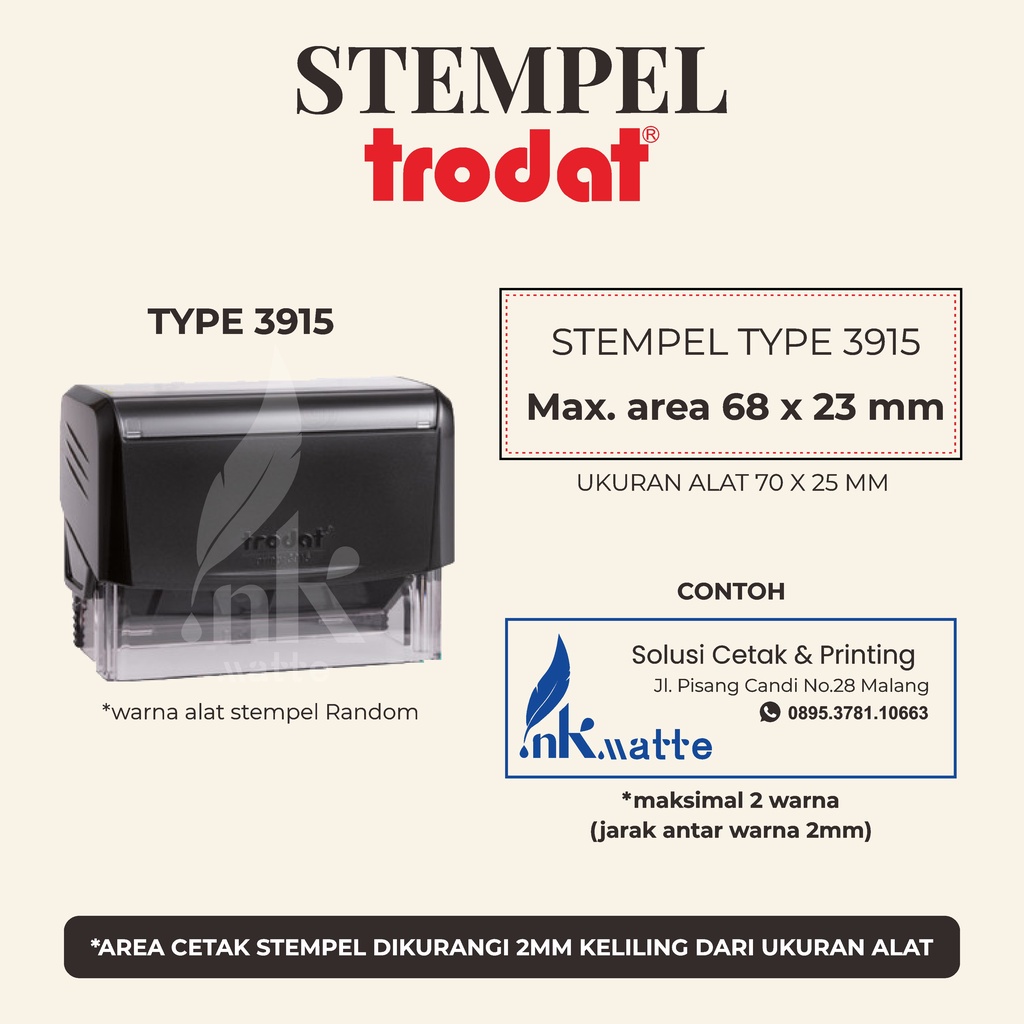 Jual Stempel Trodat Warna Standart Stempel Custom Stempel Nama