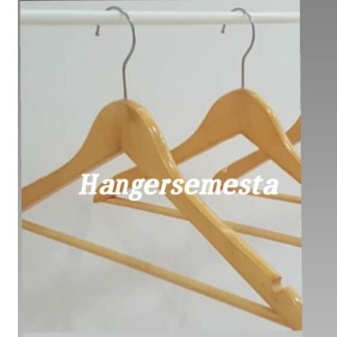 Jual HANGER KAYU NATURAL PALANG DEWASA Shopee Indonesia