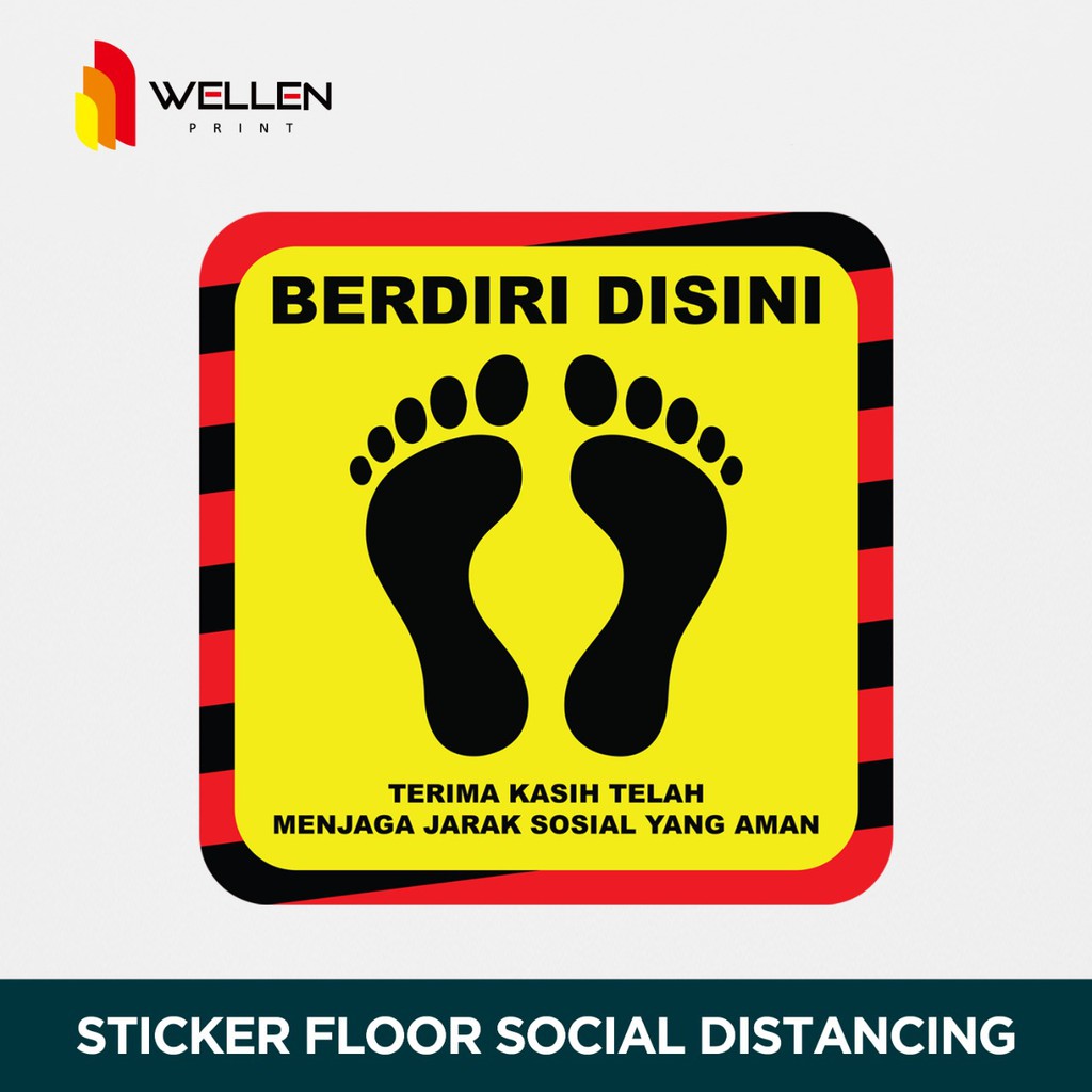 Jual WELLEN PRINT Sticker Stiker Lantai Floor Sosial Physical