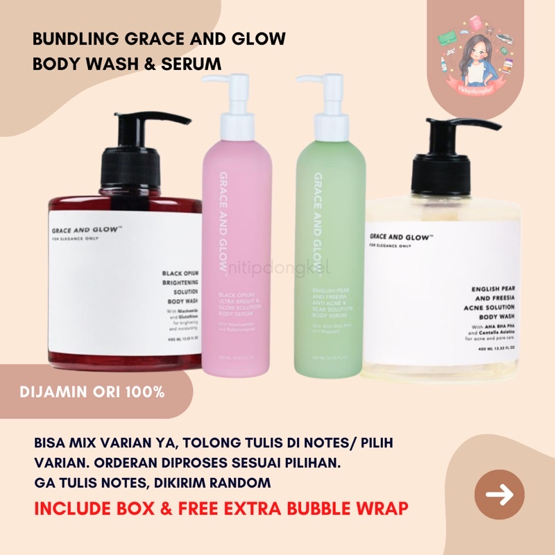 Jual GRACE GLOW BUNDLING BODY WASH AND SERUM READY STOCK Shopee