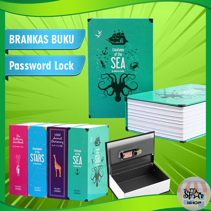 Jual Brankas Password Model Buku Cover Warna Hijau Brangkas Bentuk