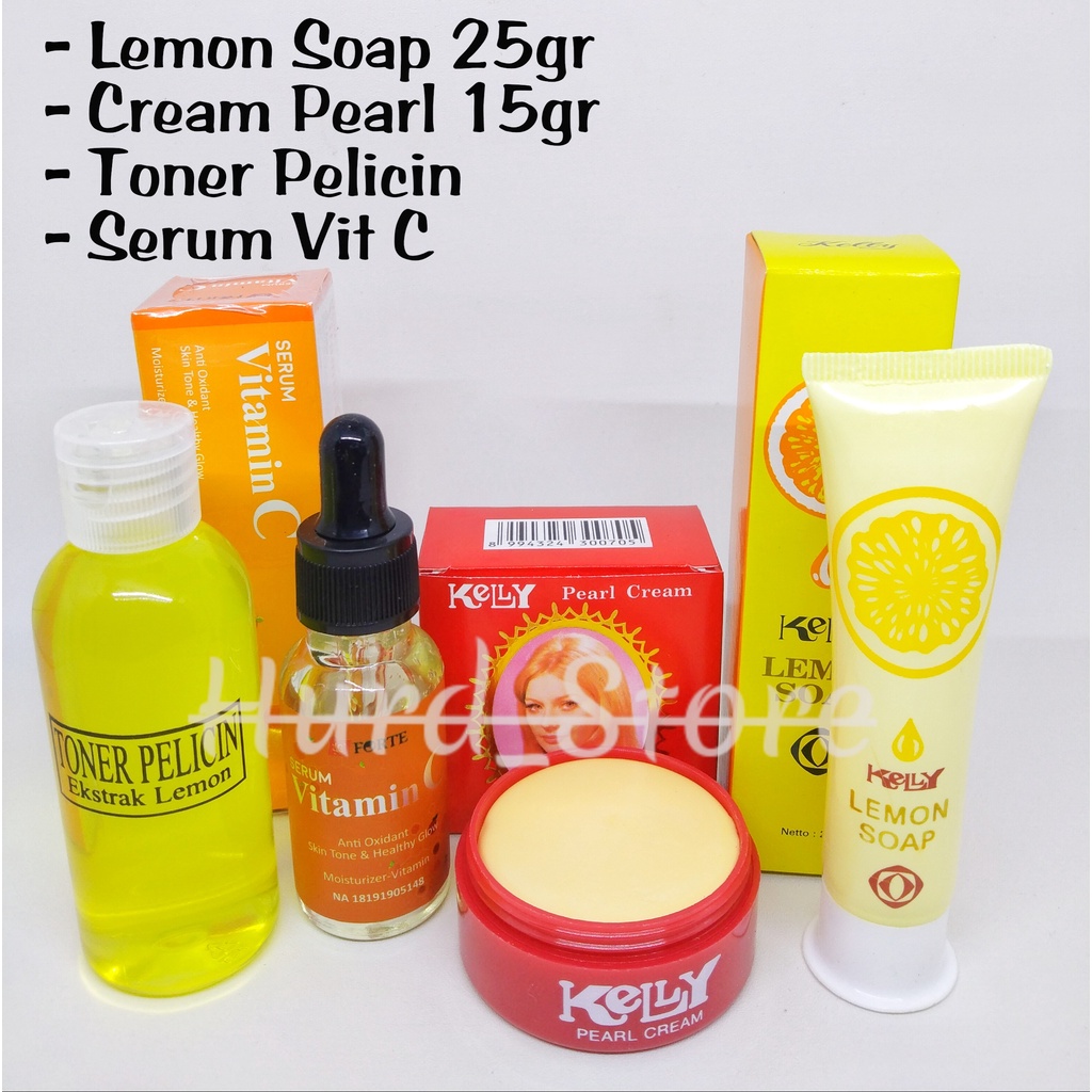 Jual Paket 4in1 Kelly Plus Serum Pearl Cream 15gr Lemon Soap 25gr