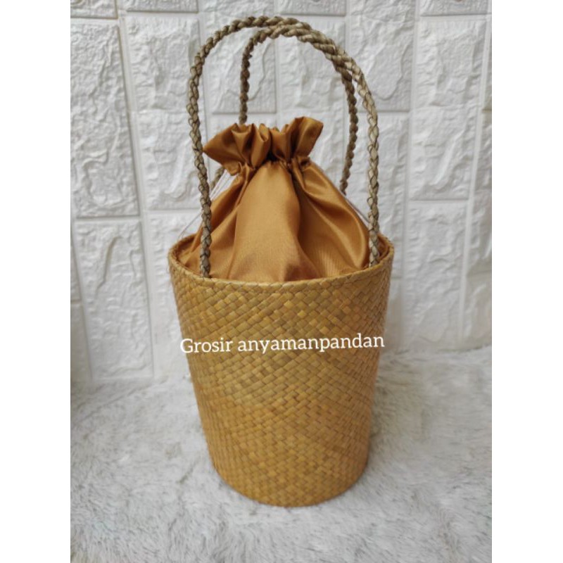 Jual Tas Pandan Ember Polos Parcel Anyaman Keranjang Tas Parcel Tas