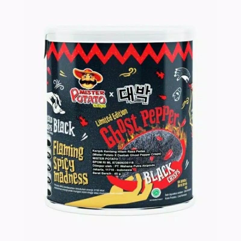 Jual Mister Potato Ghost Pepper Black Crisps Limited Edition Keripik