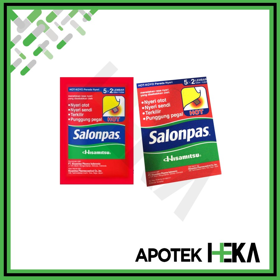 Jual Salonpas Hot Merah Hisamitsu 5x2 Koyo Pereda Nyeri Box Isi 10