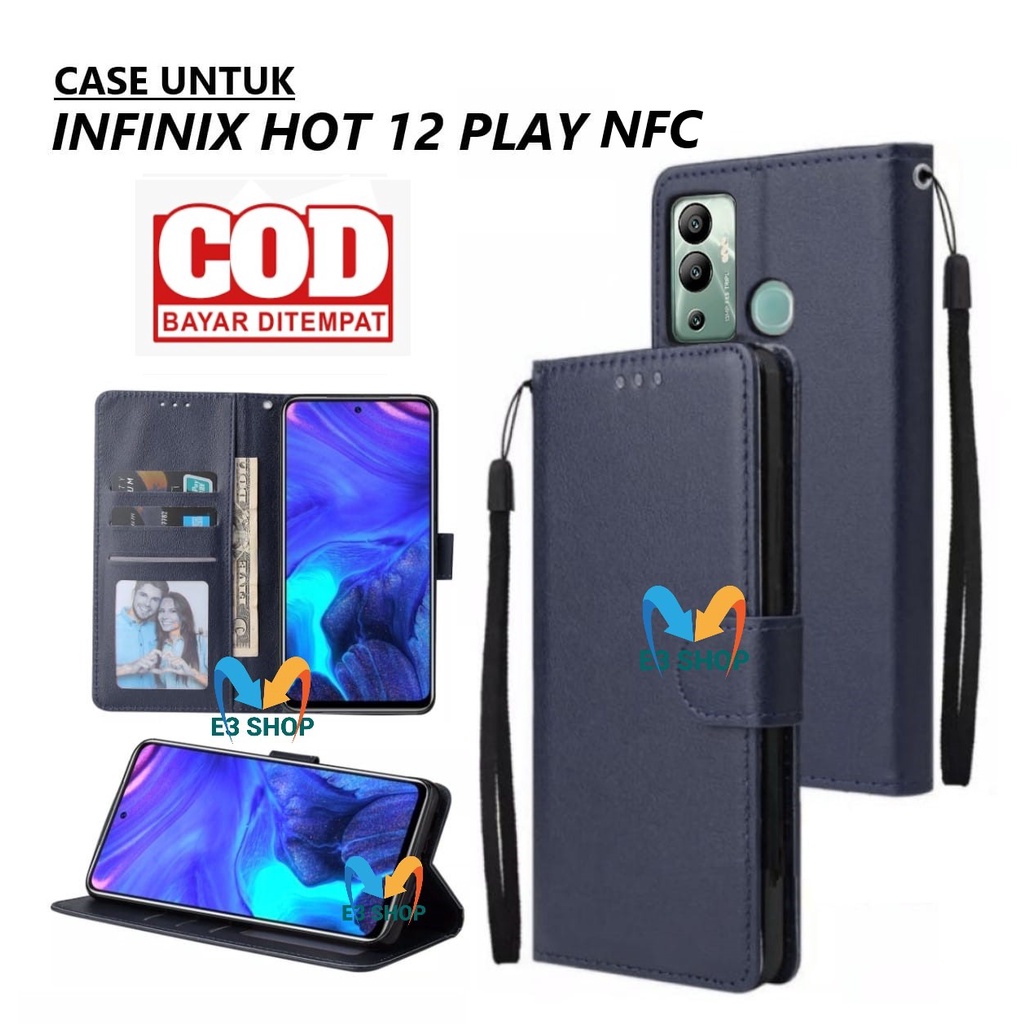 Jual CASE INFINIX HOT PLAY NFC CASE LEATHER FLIP COVER WALLET STANDING DOMPET CASING Shopee